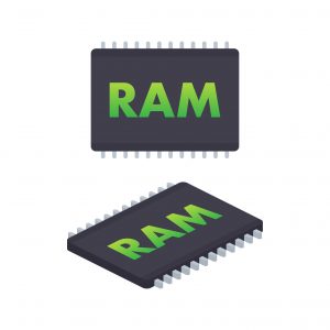 Computer Ram memory. Computer hardware components. Vector stock illustration