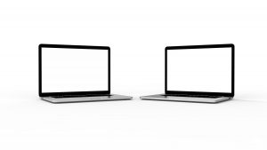 Modern laptop isolated on white background. 3D Illustration.