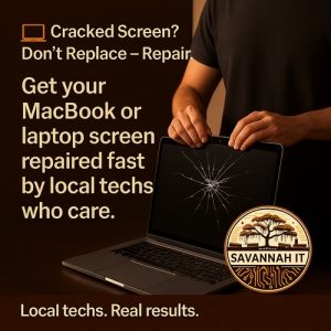Cracked Laptop Screen? Savannah IT Offers Fast, Local Repairs You Can Trust